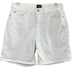Lee White Denim Shorts Womens Size 6 M Bermuda Coastal Modest Summer  ‎    #2